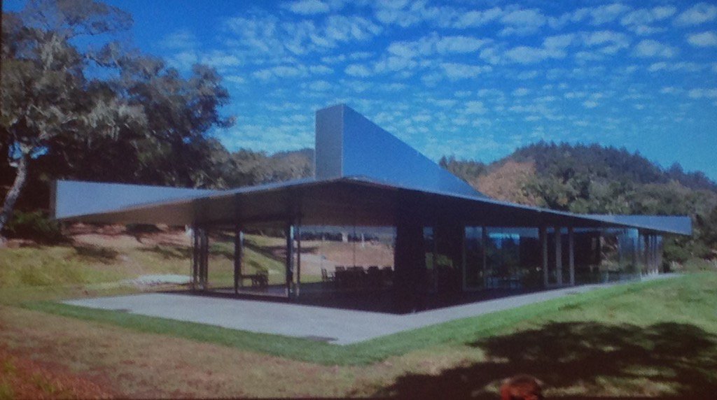 ollywainwright's tweet photo. Latest site pics of Herzog &amp; de Meuron's Kramlich Residence, Napa Valley, in @RIBA lecture 💥 https://t.co/lvwJJ2r4f8