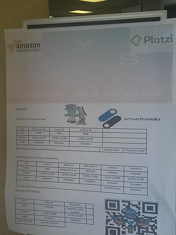 smartbelabdys's tweet photo. HORARIOS #DysTec https://t.co/T76qKiU8EV