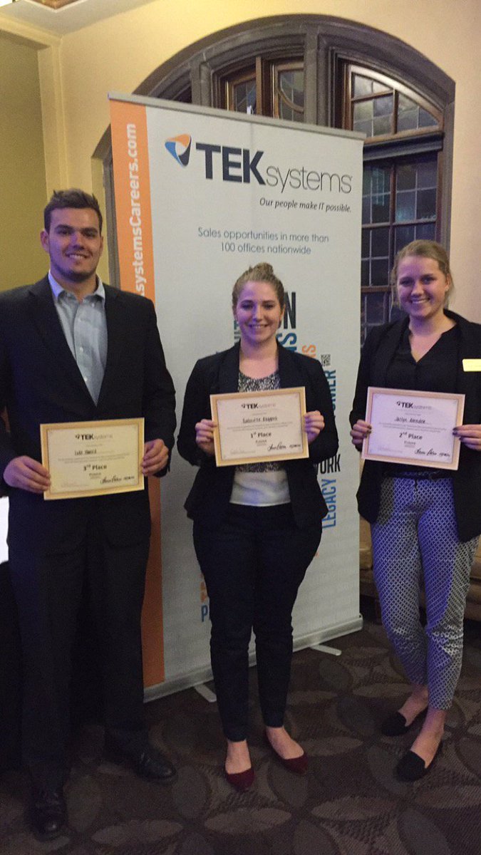 Congratulations to our 3 winners of the <a href="/TEKsystems/">TEKsystems</a> sales competition at Purdue! @Purdue_proSales #TEKsystems #sales