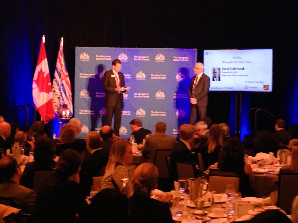 BoardofTrade's tweet photo. PHOTO: @yvrairport CEO Craig Richmond Q&A with #VBOT Members, led by @PortMetroVan CEO Robin Silvester. #YVRVBOT https://t.co/5tvgLb5ESZ