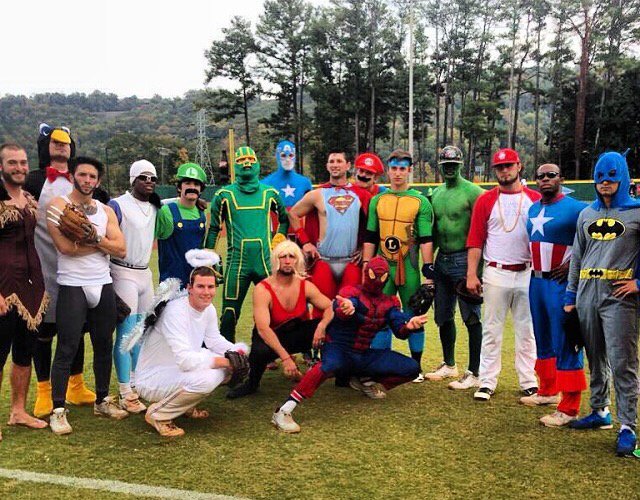 SamfordBaseball's tweet photo. Hey @SamfordU, come watch America's pastime play in Halloween costumes at 5pm this Friday at the Griff! https://t.co/Rwi7ogtR47