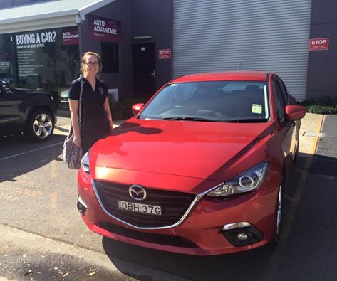 AutoAdvantageAU's tweet photo. Another happy @AutoadvantageAU customer Gabby who took delivery of her new Mazda 3 https://t.co/nw6B9wmWdD