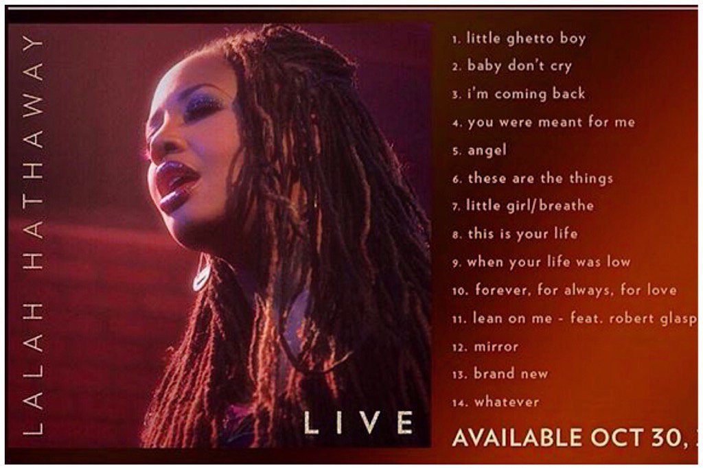 In LA &amp; in 5hrs &amp; 11mins @lalahhathaway's new album will be available!!! Yay!!! #LalahHathawayLIVE 👏🏾👏🏾👏🏾