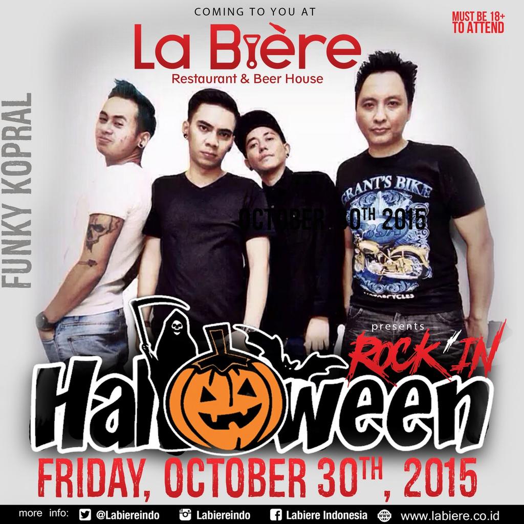 urbanoir's tweet photo. Malam nanti 🎃 Rock'in Halloween 🎃 
Ada @funkykopral_fk at La Bière @CentralParkMall 🆓 #eventlabiere #rock #music https://t.co/HXoK3SjjGk