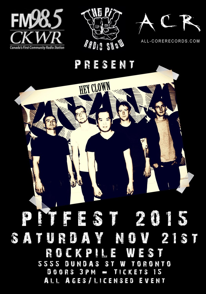 <a href="/HeyClownBand/">Hey Clown</a> #LIVE at #Pitfest Nov 21st! Tickets available at eventbrite.ca/e/pitfest-2015…