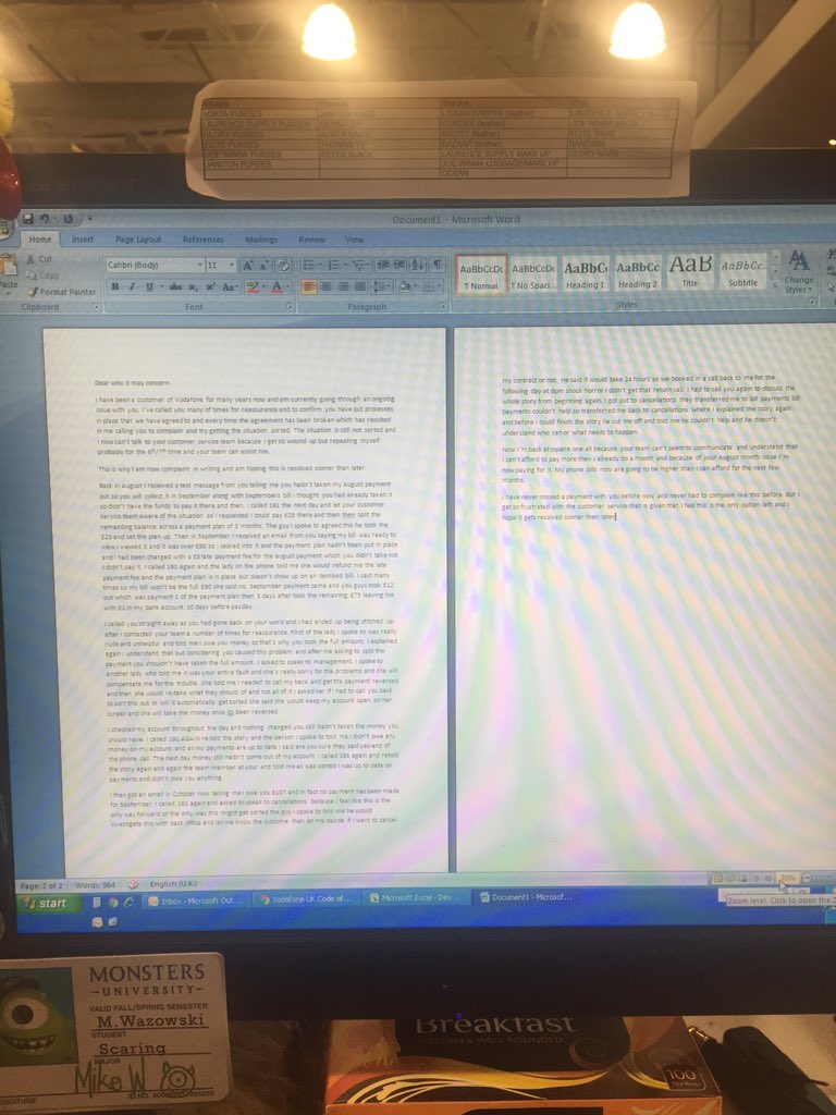 mikaelabennett's tweet photo. @VodafoneUK hope your looking forward to my letter of #complaint you will receive in ur inbox tomorrow #vodafone https://t.co/hBi2mrB1xE