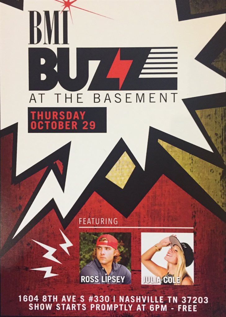 Come out and support CMA Edu member @JuliaColeMusic at The Basement in just over an hour! It's going to be great!