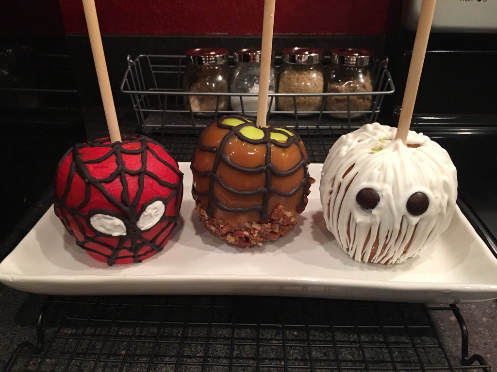 I'm back!!! #Halloween apples for a special #birthday boy!