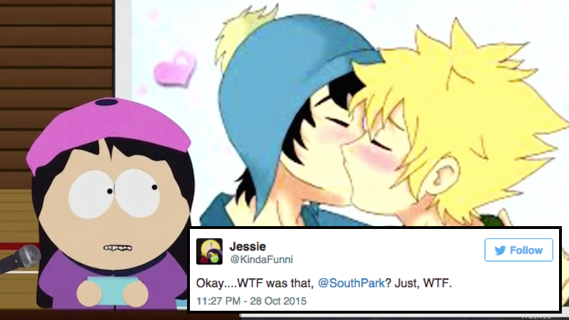 someecards's tweet photo. 'South Park' did a whole episode about Yaoi. The drawings made some uncomfortable. https://t.co/S4bwtBra8b https://t.co/oT1YM91vDV