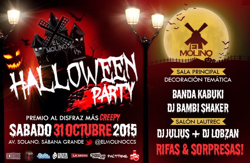 ¿YA TIENES LISTO TU DISFRAZ?  

Este sábado #31oct ven a la HALLOWEEN PARTY 🎃👻🎊💀 ¡Concursa y gana premios! >>