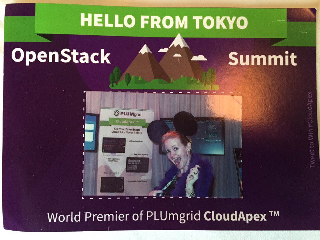 rainyamosher's tweet photo. Hamming it up at the #PLUMgrid booth at #OpenStackSummit #OpenStackTokyo. https://t.co/95JxUncb3m
