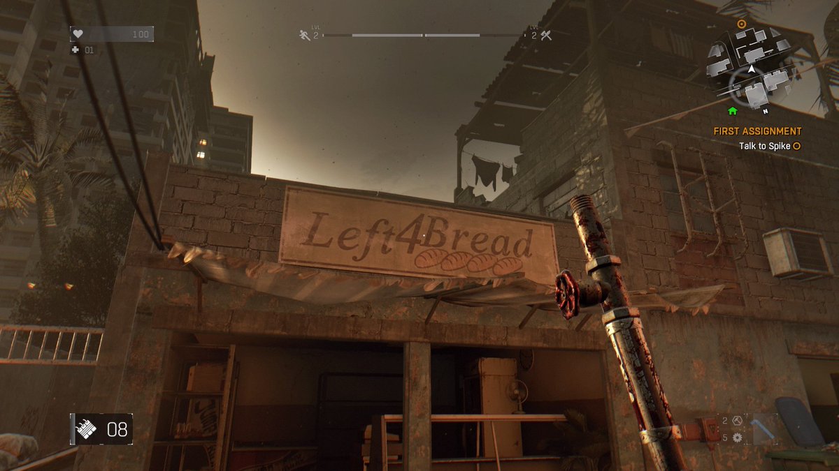 JoaLoft's tweet photo. Found this neat little easter egg in #DyingLight. #Left4Dead #Left4Bread #PS4share https://t.co/JRyv7y2WKf