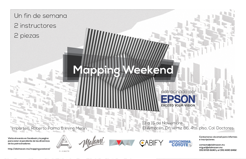 AutocinemaC's tweet photo. Aprende videomapping de la mano de los expertos en #MappingWeekend Checa toda la info en https://t.co/TNKgWo8GdM https://t.co/2CC36XjGAW
