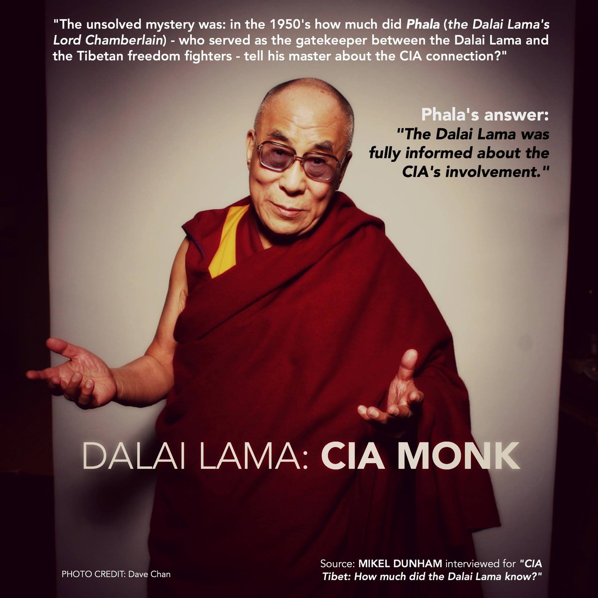 #DalaiLama  was paid $180,000 a year by the #CIA. He'd still be taking the money if Nixon hadn't gone to #China!