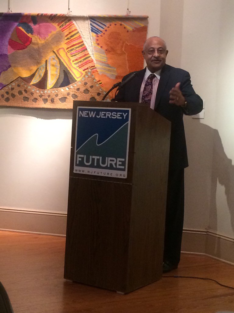 Dr Pruitt accepts accolades honoring his  Leadership at the mantle of Thomas E State College from NJ Future