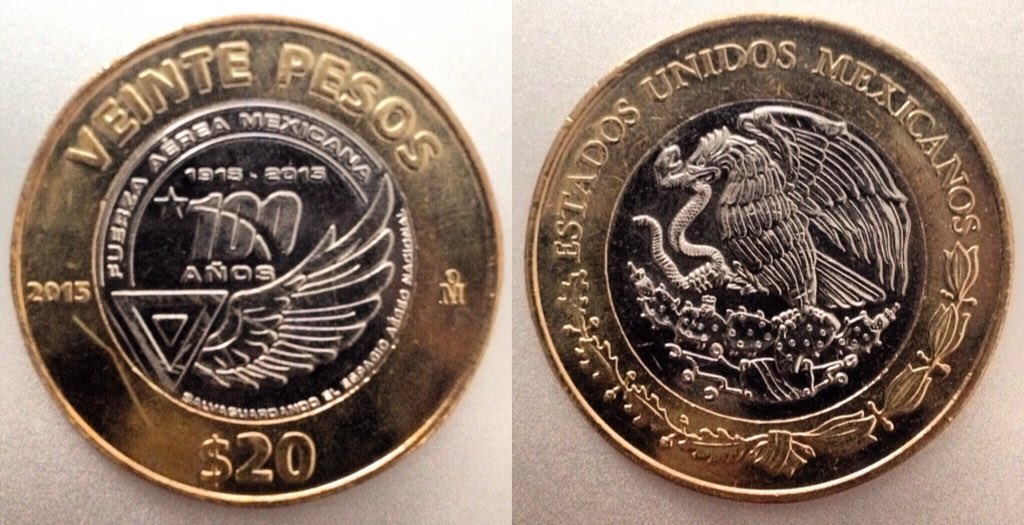 OrdenGuadalupe's tweet photo. Nueva moneda conmemorativa de los 100 años de la Fuerza Aérea Mexicana, con valor nominal de 20 pesos @CasaMonedaMex https://t.co/u1emXjBE80