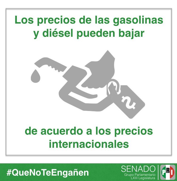 OnmpriNacional's tweet photo. Las gasolinas y el diésel no tendrán nuevos impuestos. El #IEPS se aplica desde hace más de 20 años. https://t.co/Chd7JCaAWw