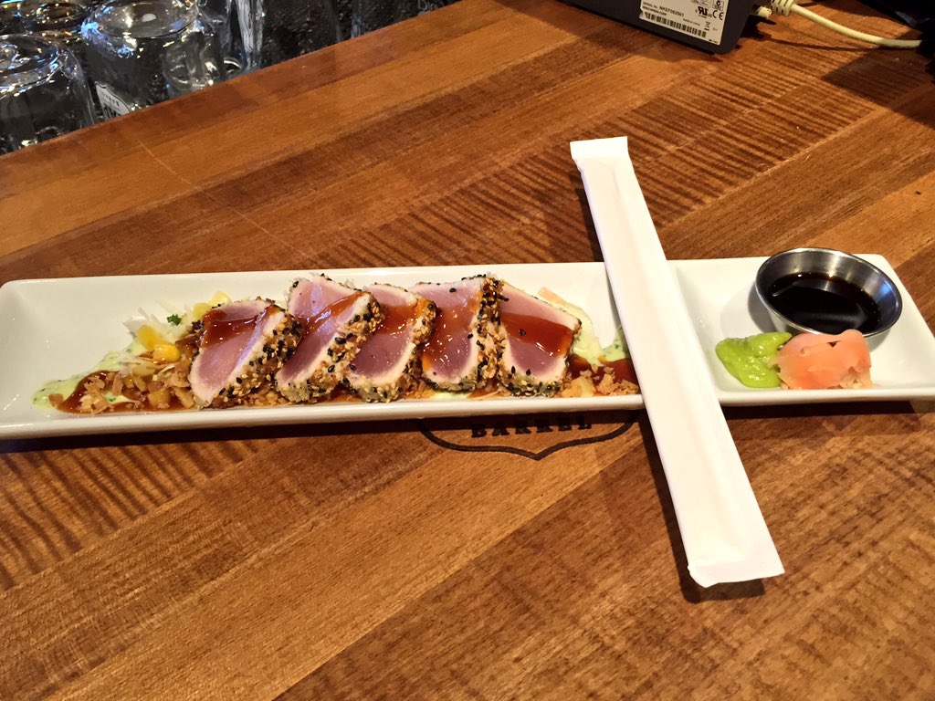 dgbars's tweet photo. Great @tapandbarrel #TAPtestkitchen #TAPfoodie tasting #tenderloin #peppercorn #butterchicken #tunatataki #spaghetti https://t.co/aXQD1P9n61