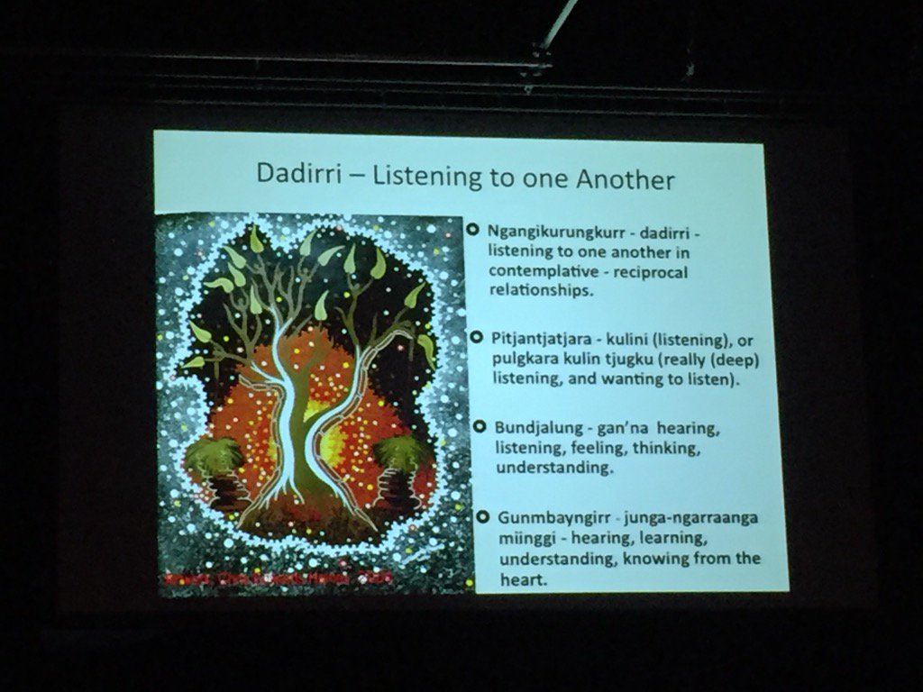 _jadelillie's tweet photo. Judy Atkinson: Dadirri - Listening to one Another. Painting by Artist, Chris Edward Haines #FCACMakingTime https://t.co/hgDB3mHnCH