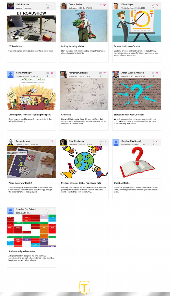 TeachersGuild's tweet photo. Try these favorite ideas to #SparkCuriosity in students! #ce15 #dtk12chat https://t.co/iDTqrhjCm0 https://t.co/jcyzcYBiiE