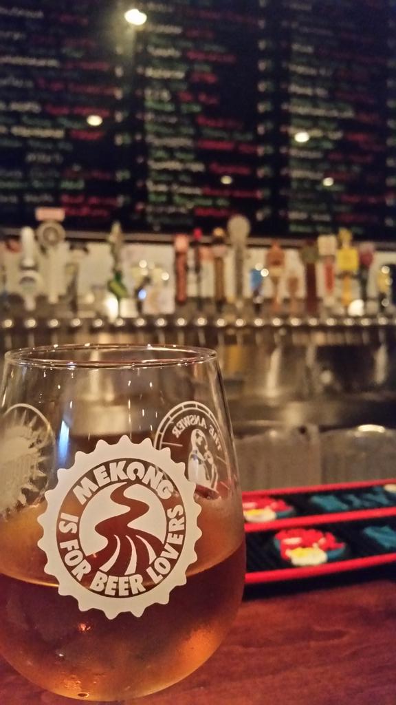 BrewNaked's tweet photo. The glass says it all. Without a doubt, my favorite beer spot in the country if not the world #mekongisforbeerlovers https://t.co/YLswXCxcBC