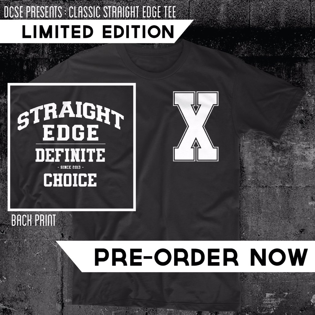 Definitexchoice's tweet photo. Classic style straight edge tee available for preorder. https://t.co/LTfNnVwhdE #straightedge #sxe #definitechoice https://t.co/yZ0fwDFp1f