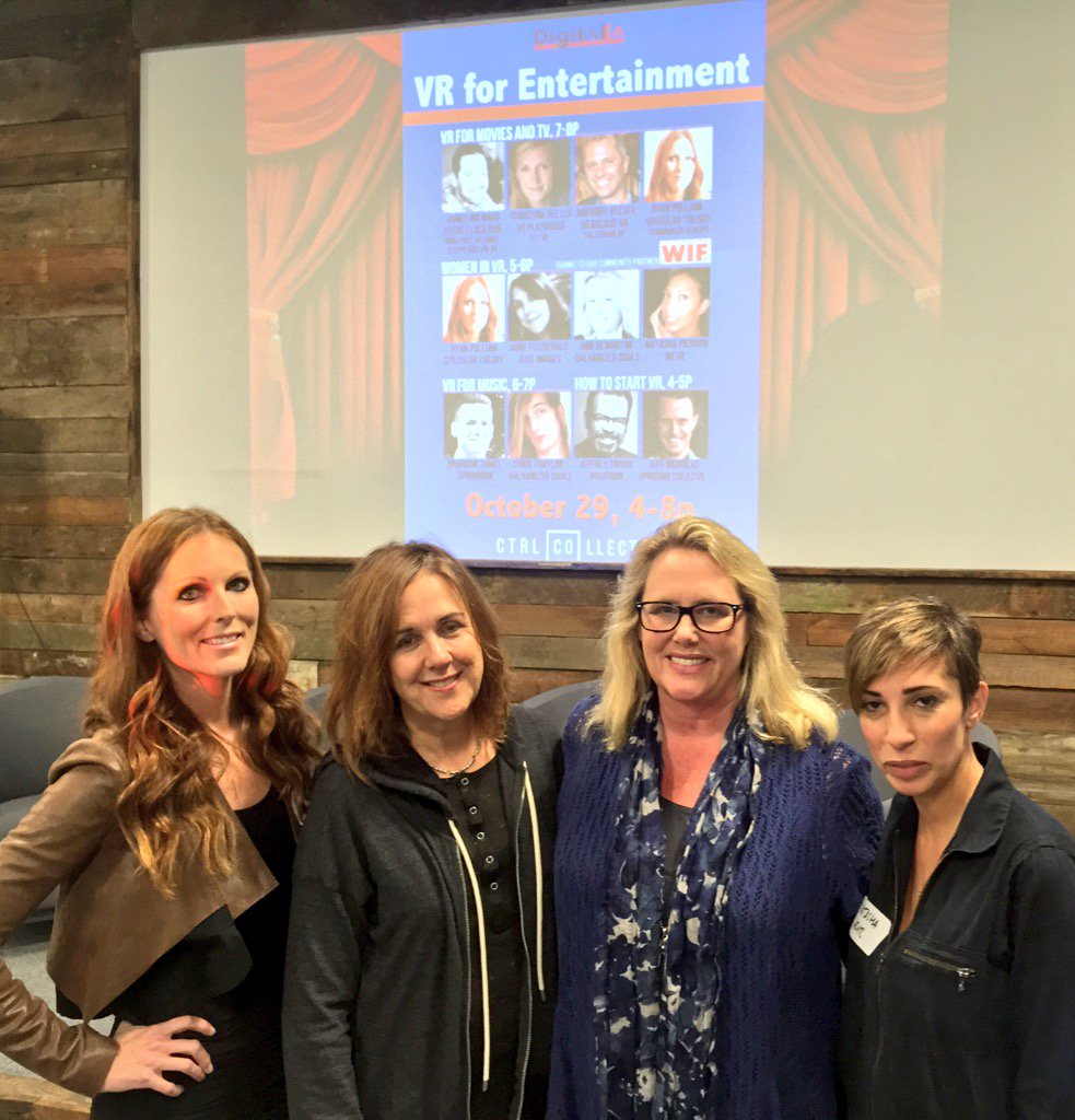 Thx #WomenInVR speakers <a href="/DigitalMediaPR/">Ryan Pulliam</a> <a href="/SpecularTheory/">Specular Theory</a> <a href="/janiefitzgerald/">Janie Fitzgerald</a> @GalvanizedSouls <a href="/onwevr/">Wevr</a> at <a href="/ctrlcollective/">CTRL Collective</a>