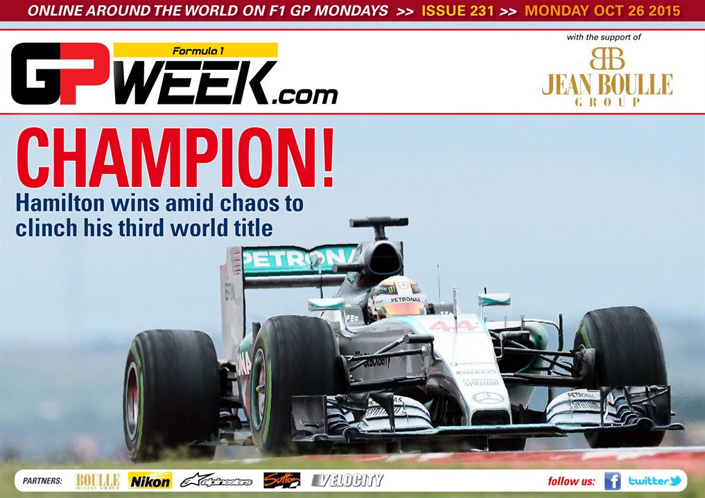 F1SergioNez's tweet image. A horas del #MéxicoGP, reviví el #USGP 2015 con las notas, fotos y estadísticas de @GPweek. mag.gpweek.com/#folio=1