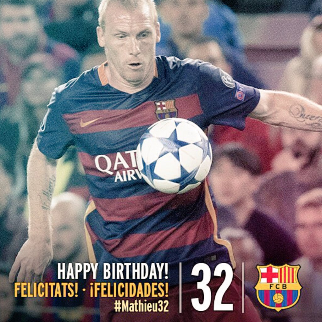 PenyaIndoBarca's tweet photo. Happy 32th birthday Jeremy Mathieu. Selamat ulang tahun! #Mathieu32 #FCBlive #Indobarca https://t.co/104Csr9Hiz
