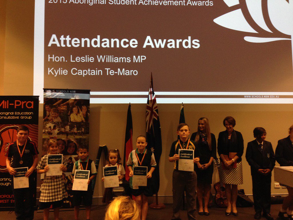 Minister Williams presents 2015 Aboriginal Student Achievement Awards-recognising student success! <a href="/LeslieW_MP/">Leslie Williams</a>