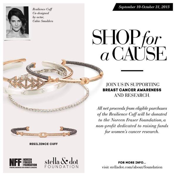 Help support <a href="/NoreenFraser/">Noreen Fraser Fnd.</a> &amp; shop the Resilience Cuff co-designed by <a href="/CobieSmulders/">Cobie Smulders</a> only $34:bit.ly/1L8By6H