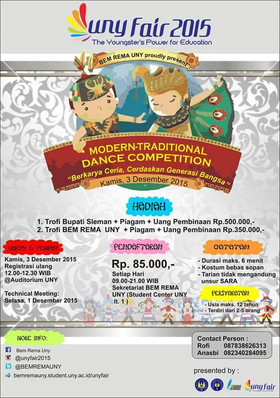 2. Lomba Tari untuk anak|| 3 Des'15|| 85k cc @BEMREMAUNY #jogjastudent #infojogja