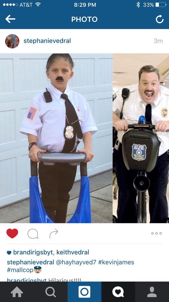 keithvedral's tweet photo. @KevinJames biggest fan! This little girl has been planning this costume for 4 months! https://t.co/XRmyGuEd8B
