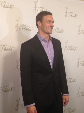 nikkibenn's tweet photo. Spoke with @katieledecky and @RyanLochte before the #ANOCAwards2015 tonight. Thank you both for your time! #ATRDC https://t.co/Yp6EUaMzEH