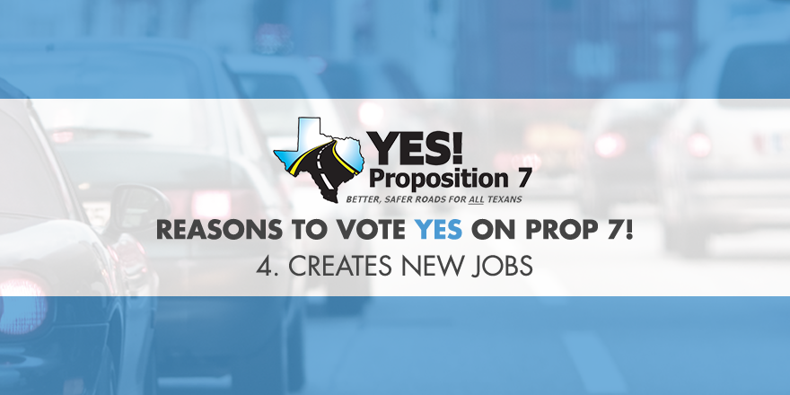 TexansForProp7's tweet photo. 4 days until the Nov. 3 Election! Today's reason to vote for Prop 7: Creates New Jobs https://t.co/jNkh41Iaqn https://t.co/ss5OEZFNa5