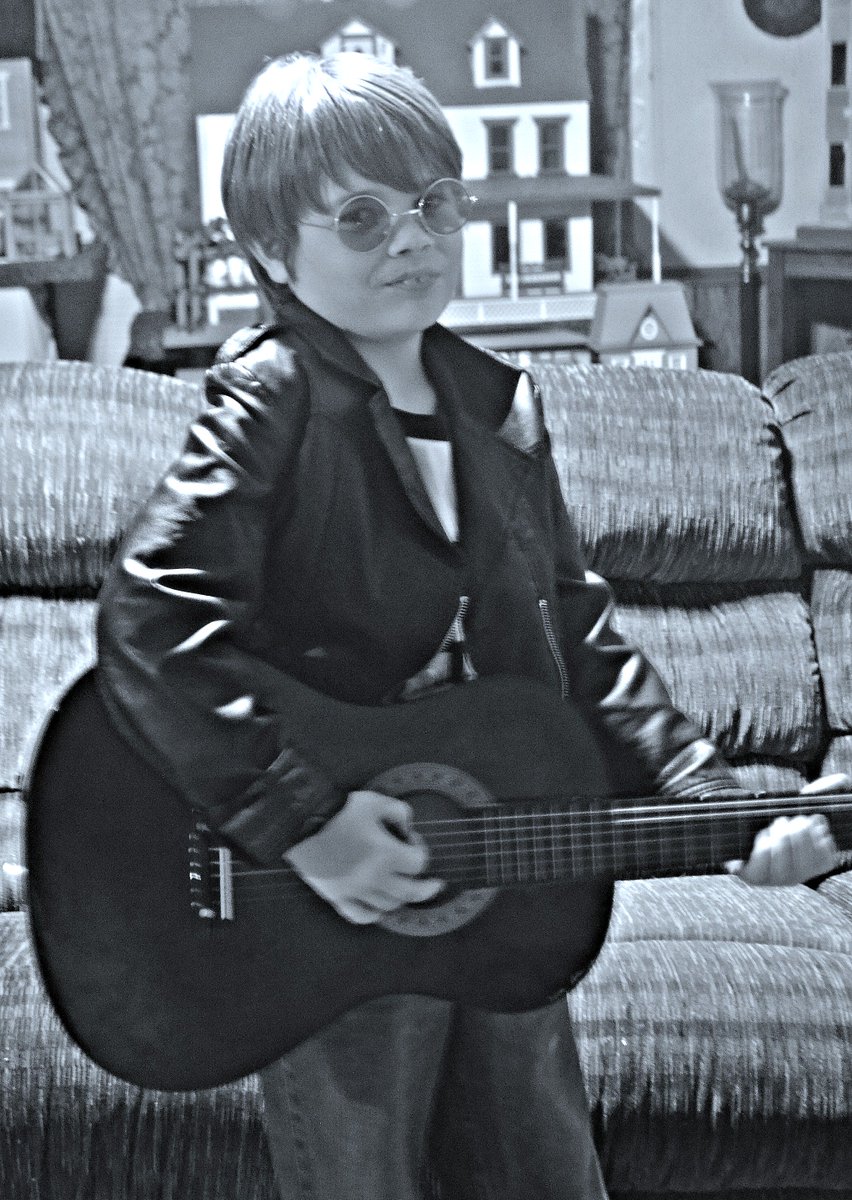 PunkPook's tweet photo. My son Stone 8 years old knows who's awesome.   Best costume ever.   #smilesfilm https://t.co/EYKRMy5mSE