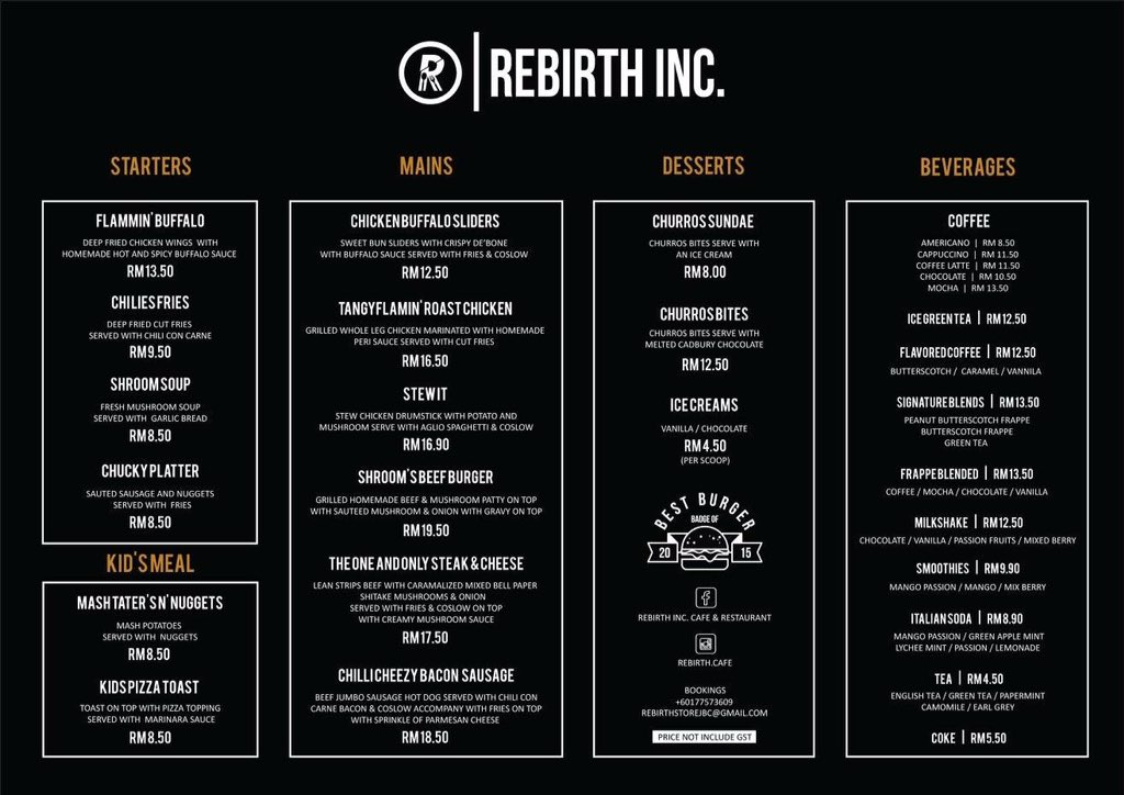 Rebirthstorejbc's tweet photo. Our Menu #rbthcafe https://t.co/xNKipzVbly