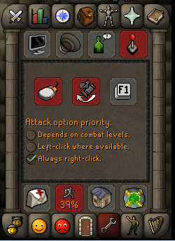 Kire667's tweet image. If you are tired of accidental skull and guards jumping you in banks, turn combat to right click only. #DeadmanMode