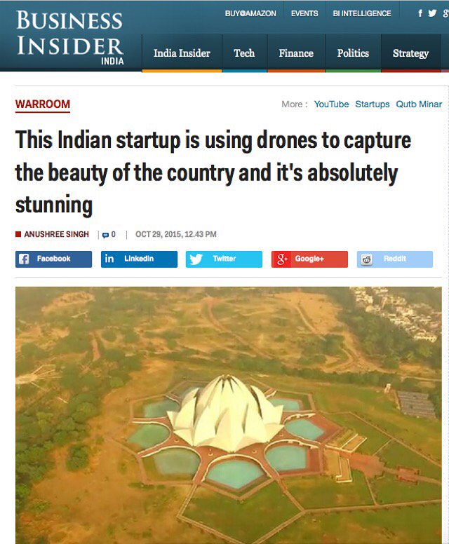 IlnbProductions's tweet photo. A special thanks to #businessinsider for writing about us. #er #aerialindia #ilnb #drone #photography #videography https://t.co/Zs4y2zYyCU