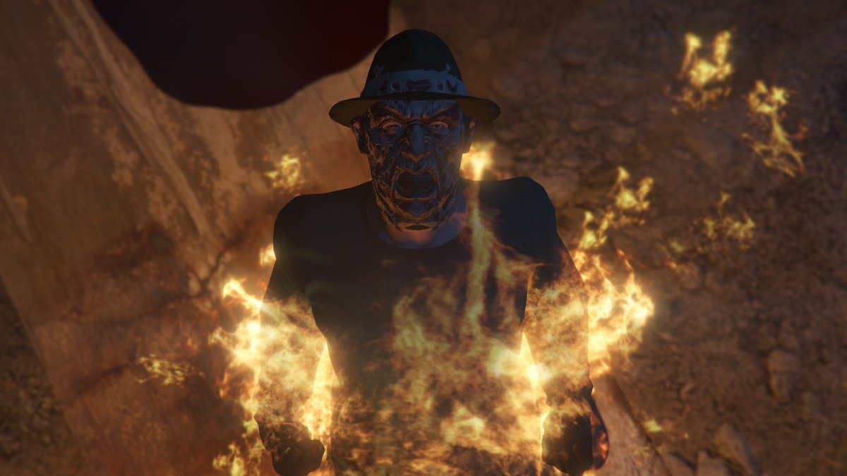SilentDroidd's tweet photo. Was editing and I had to screenshot this part of a scene. Looks really cool. :D #FreddyKruger #GTA5Halloween https://t.co/dVVTf0FLKn