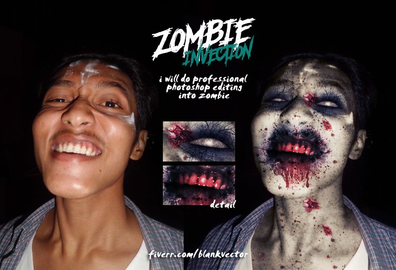 upiqblank's tweet photo. I will do photoshop editing into zombie for $5
#fiverr #commisionwork #halloween #horror 
https://t.co/4KQQnzdJaY https://t.co/3qrsyw48LW