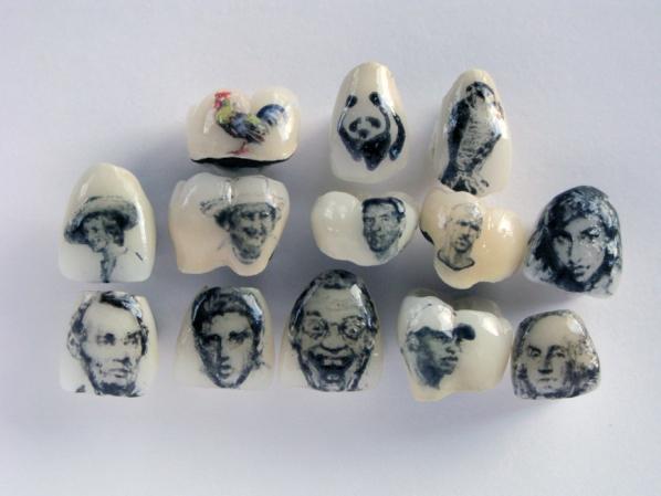 Here are some brilliant recycled #tooth art. Do you recognise any of the faces?