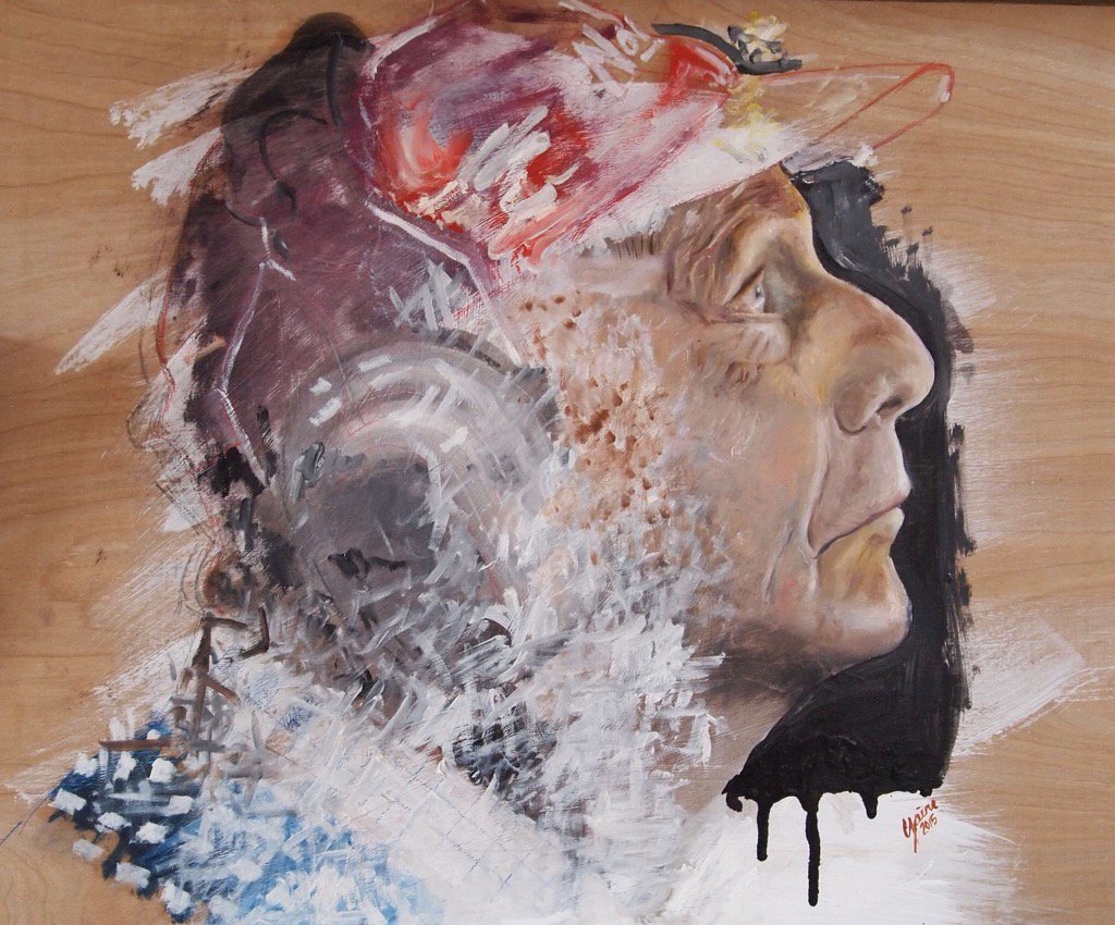 MotorArtsUK's tweet photo. Yesterday I moved my Niki Lauda  painting to the Gloucester Antiques Centre. On the top floor if you want to see him https://t.co/O6nFS66xci