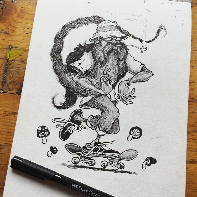 The dudeson from Santa Cruz. Whilst in Santa Cruz California I had to draw a skateboarding… ift.tt/1Ri1FtG