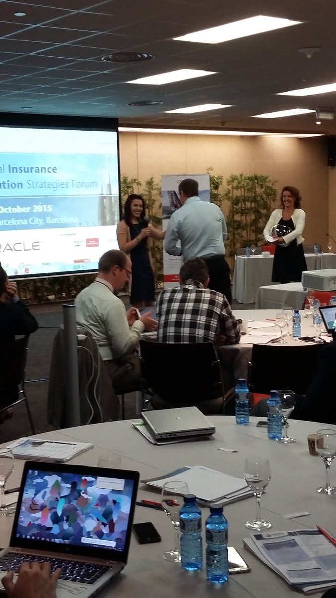 Fleming_Finance's tweet photo. Drawing a winner of the Technological appetite survey at #FEInsurance in #Barcelona https://t.co/NAKO59AyHD