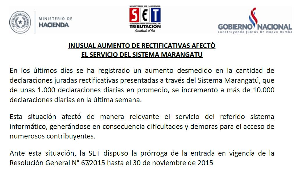 DNITpy's tweet photo. RG N° 67/2015 que reglamenta presentaciòn de #Rectificativas entra en vigencia el 30 de noviembre pròximo. https://t.co/9x5RH2DQqy
