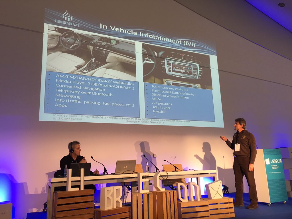 omiguel's tweet image. Genivi, una alianza para estandarizar el infotainment en el automóvil, contada por Roberto Zompi en  #librecon2015