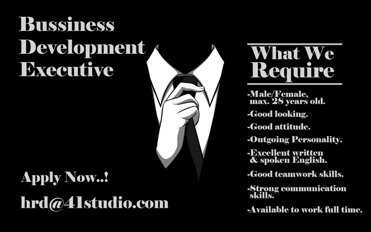 41studio's tweet photo. Prepare yourself to join with our team !
Urgently needed : Bussiness Development Executive
#jobs #lokerbdg #jobsbdg https://t.co/Ogt8gtEpj4