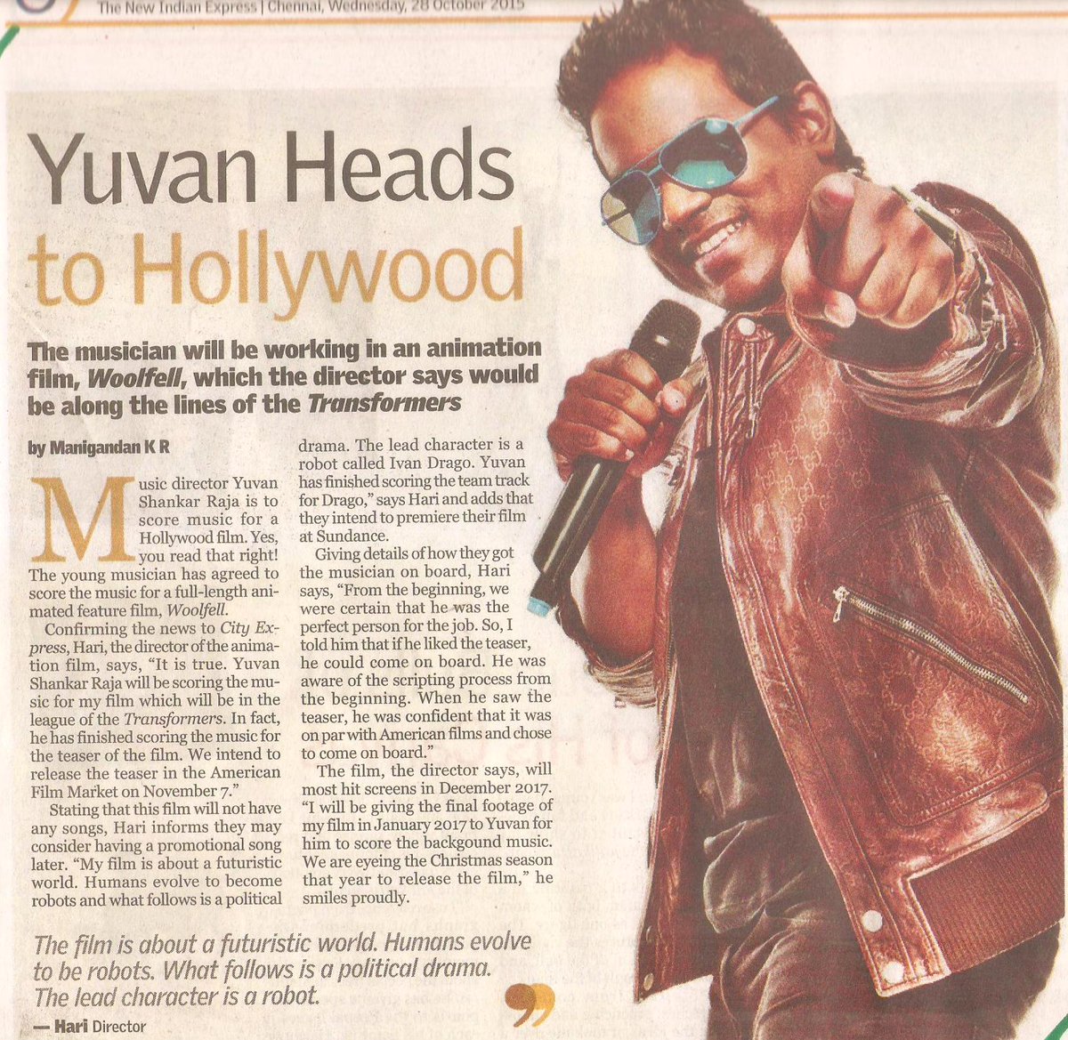 WoolfellMovie's tweet photo. @NewIndianXpress Thanks for the article!! @DoneChannel1 @iamspydii @WoolfellMovie @dhivyadivz @Cinemainmygenes https://t.co/UoBeO8LkSe