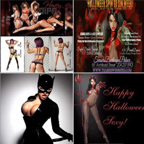 TeasersWinnipeg's tweet photo. Oct 30 &amp; Oct 31st #JackDaniels Presents #TeasersWinnipeg #Halloween #SpinToSIN! #TroubleDouble #HoneyDipp &amp; #DanaDee https://t.co/QLPRaCTFHK